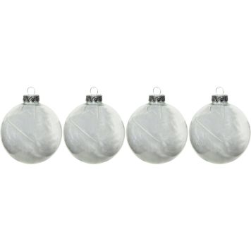 Kuuseehe pall Ø 7 cm, 4 tk/pk valge