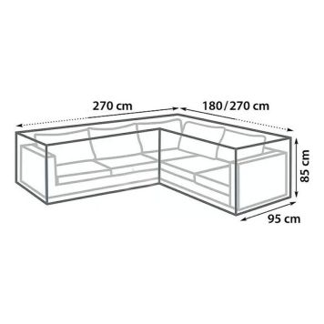 Mööblikate SunFun L kujuga 270 x 95 x 85 cm
