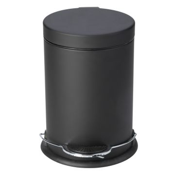 Prügikast Venus must metall pedaaliga 3 l