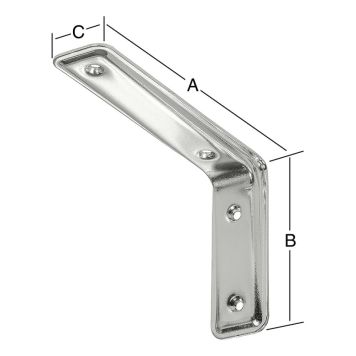 Riiulikandur 235 x 160 x 40 mm kroomitud