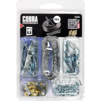 Pildi riputamise konks Cobra Nail'N Hooks 66-osaline