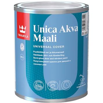 Ukse- ja aknavärv Tikkurila Unica Akva Maali A valge