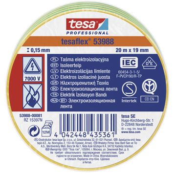 Isoleerteip tesa® Professional Tesaflex 20 m x 19 mm, Koro