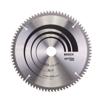 Saeketas Bosch Optiline Wood 254 x 30 mm T80