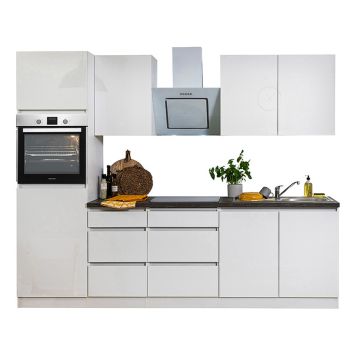 Köögikomplekt Respekta Premium 2,7 m valge läikiv