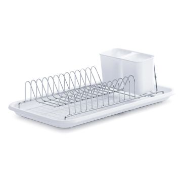 Nõudekuivatusrest alusega Zeller valge