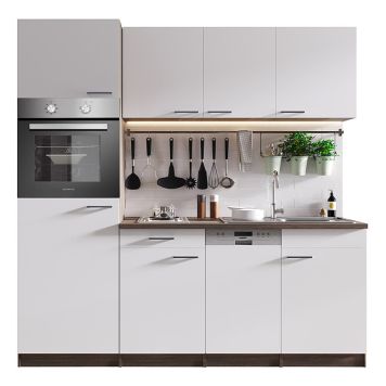 Miniköök Oliver Respekta 2,05 m valge, elektripliidiga