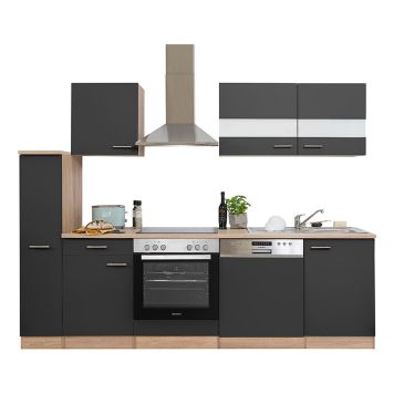 Köögikomplekt Respekta Merle 2,5 m, hall, keraamiline pliit