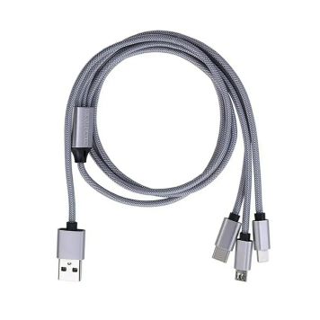 USB-laadimisjuhe Bauhaus 3in1 Lighting / Micro-USB / USB-C 3 m