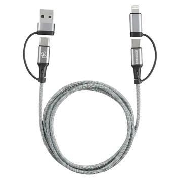USB-kaabel Bauhaus 2+2 hõbe 1 m