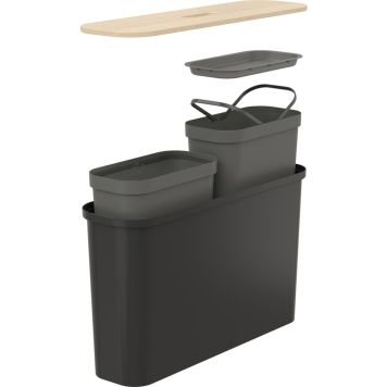 Jäätmete sorteerimiskast SmartStore™ Collect Slim 46 l must