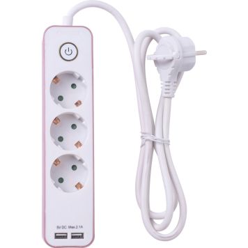 Pikendusjuhe Airam 2 x USB 1,4 m, 3-osaline