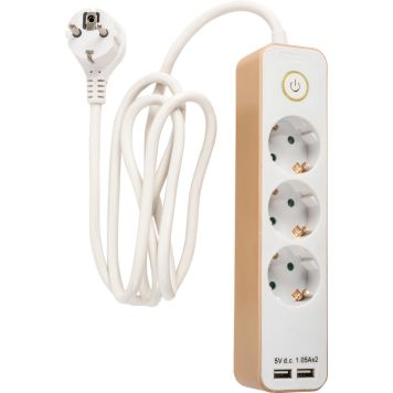 Pikendusjuhe Airam Bene 1,5 m 3-pesa+USB