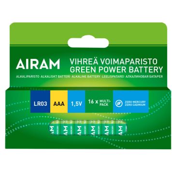Green Power Airam leelispatarei LR03 AAA 16/BX