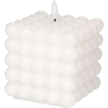 Küünal Bubble LED 3D leegiga 10 x 10 x 12,5 cm, valge
