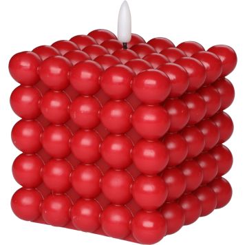 Küünal mullid 3D leegiga 10 cm, tumepunane