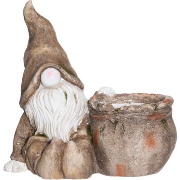 Aaiakaunistus Päkapikk lillepotiga 36,5 cm, pruun