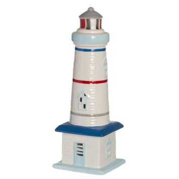 Latern 4living Light House 32 cm, sinin/valge
