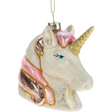 Kuuseehe Ükssarv 8,5 x 8 cm, valge/kuldne