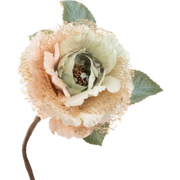 Jõulukaunistus lill 13 x 37 cm, valge/roosa