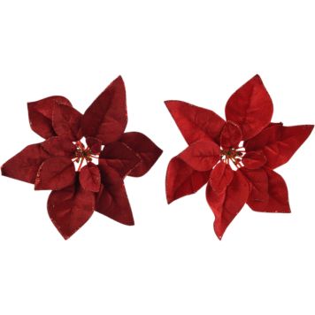 Jõulukaunistus lill klambriga valik, punane