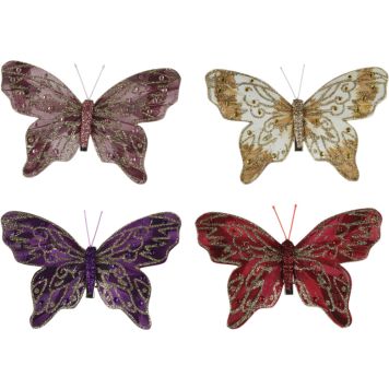 Jõulukaunistus Liblikas valik 4 tk/pk