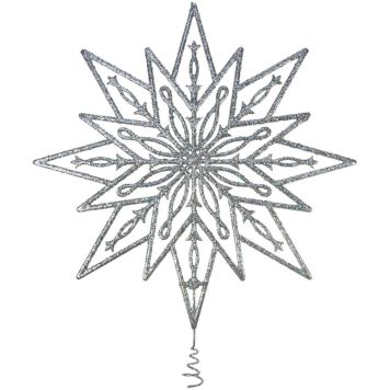 Ladvatäht 25 cm, hõbedane glitter