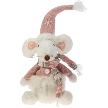 Jõuludekoratsioon Hiir 37 cm, roosa