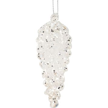 Jõulukaunistus käbi 9 cm, antiikhõbe