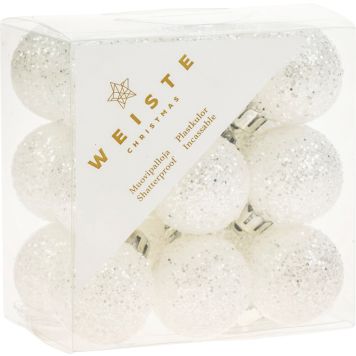 Kuuseehe pall Ø 3 cm, 18 tk/pk, valge