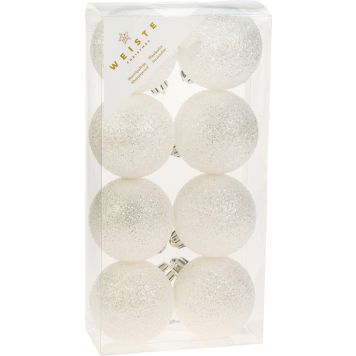 Kuuseehe pall Ø 6 cm, 8 tk/pk, valge