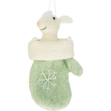 Jõulukaunistus hiir labakindas 15 cm