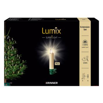 Kuuseküünlad Krinner Lumix SuperLight 6 tk, valge