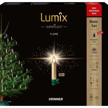 Kuuseküünlad Krinner Lumix SuperLight 12 tk, kuldne