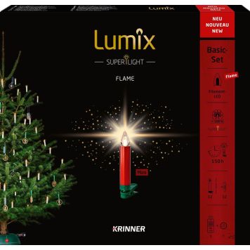 Kuuseküünlad Krinner Lumix SuperLight 12 tk, punane