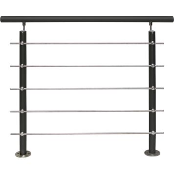 Piirdekomplekt sise- ja väliskasutuseks AG6, alumiinium, antratsiit, roostevaba teras, pealmine paigaldus