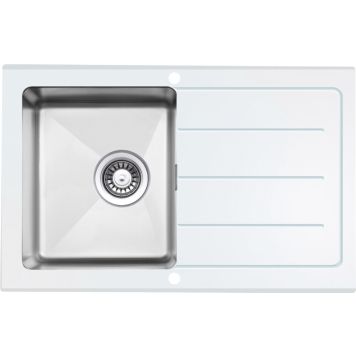 Süvistatav klaasvalamu Respekta New York valge