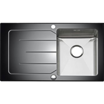 Süvistatav klaasvalamu Respekta New York must