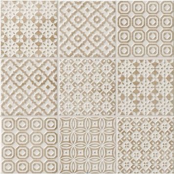 Seinaplaat Bayker Batik 10 x 10 cm beež