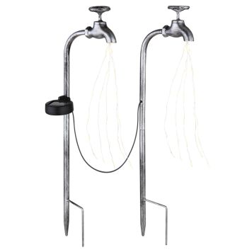 Päikesepatareiga LED-valgustid Globo aiakraan 2 tk