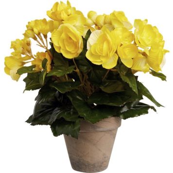 Kunstlill begoonia potis Ø 9 cm, kollane