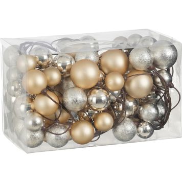 Jõulukuusepallide vanik 180 cm, kuldne/hõbedane