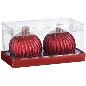 Küünal jõulukuuse ehe valik7,5 cm 2 tk/pk, punaroheline