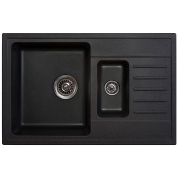 Köögivalamu Aqualine Quadro Plus 78 x 50 cm must