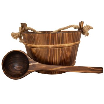 Saunakibu ja kulp Emendo põletatud puidust