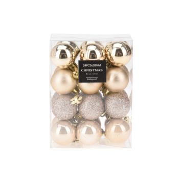 Kuuseehe 3 cm 24 tk, glitter/matt