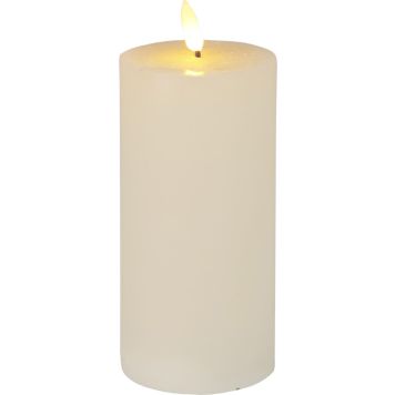 LED-küünal 7,5 x 15 cm, beež