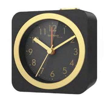 Äratuskell Technoline Modell C 8 x 8 cm, must/kuldne