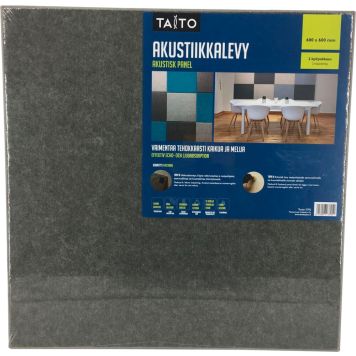Akustiline plaat 600 x 600 x 9 mm, tumehall