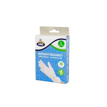 Ühekordsed kummikindad Aino L 10 tk/pk